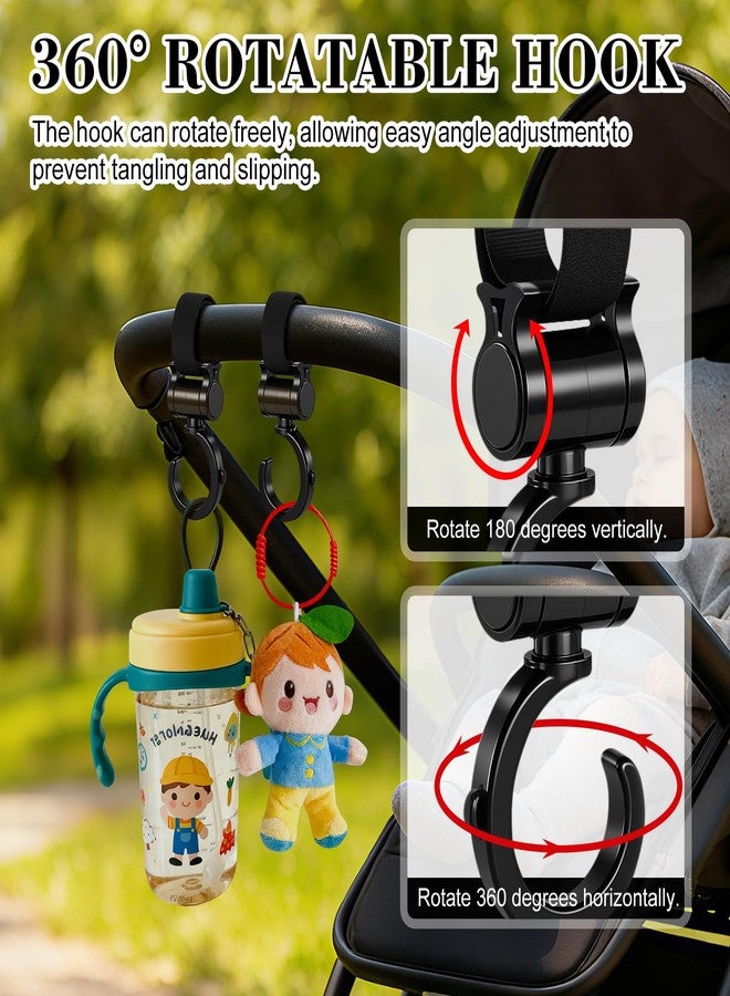 Kivan Base 2 Pack Universal Walker Hooks, 360° Rotating Stroller Clips for Diaper Bags, Wheelchairs, Rollators, Walkers, Shopping Carts & Car Backseats – Heavy Duty Multi-Purpose Hooks, Black - Image 3